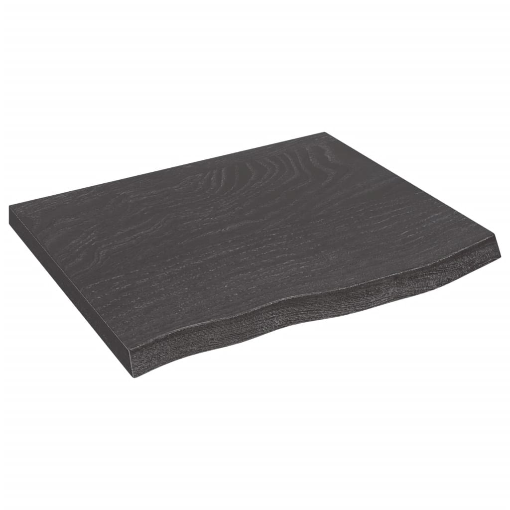 vidaXL Wall Shelf Dark Grey 60x50x(2-4) cm Treated Solid Wood Oak