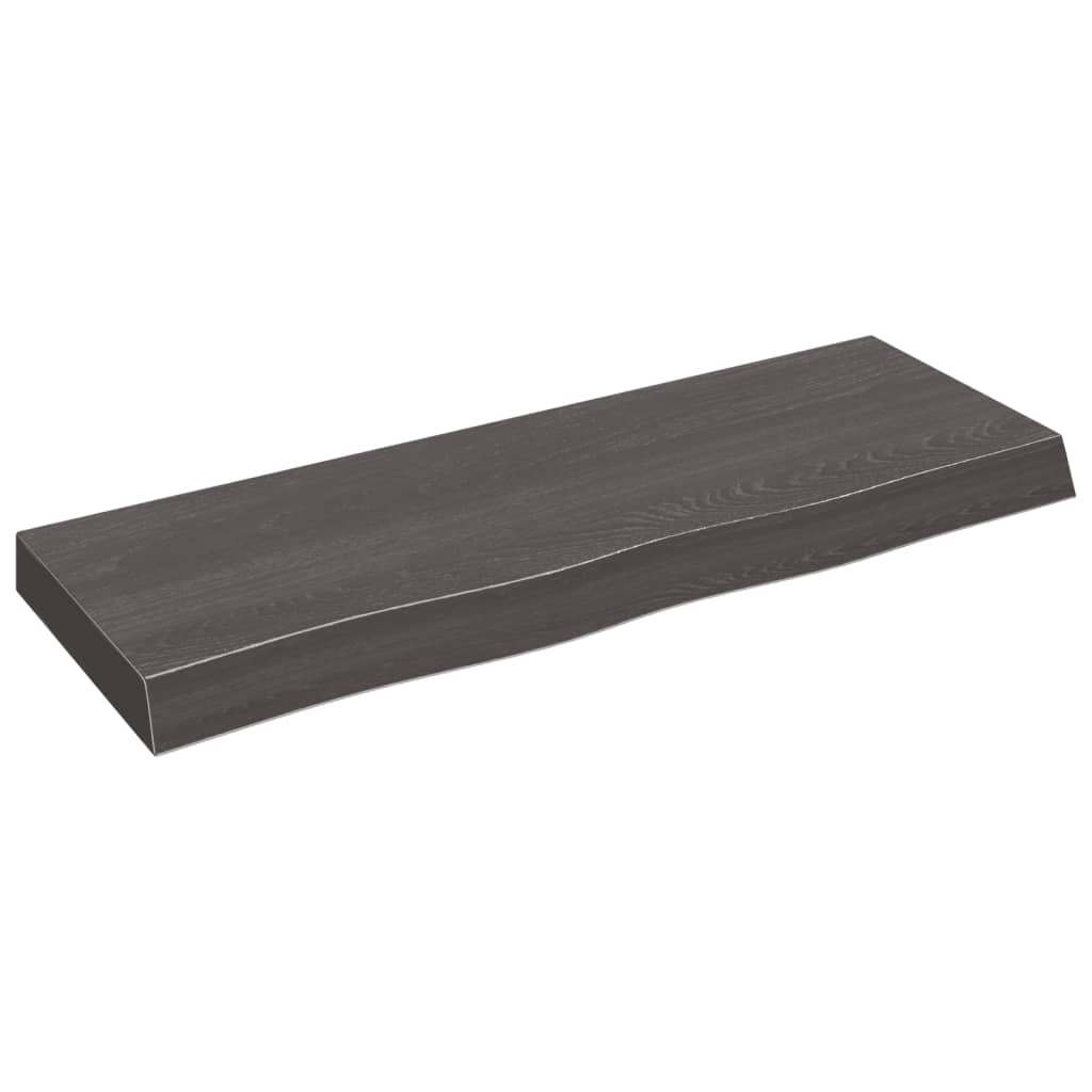 vidaXL Wall Shelf Dark Grey 80x30x(2-6) cm Treated Solid Wood Oak