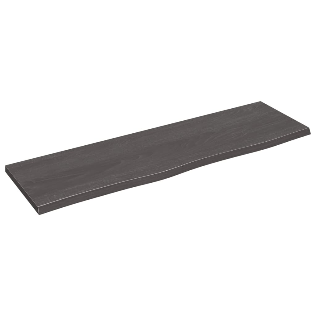 vidaXL Wall Shelf Dark Grey 100x30x2 cm Treated Solid Wood Oak