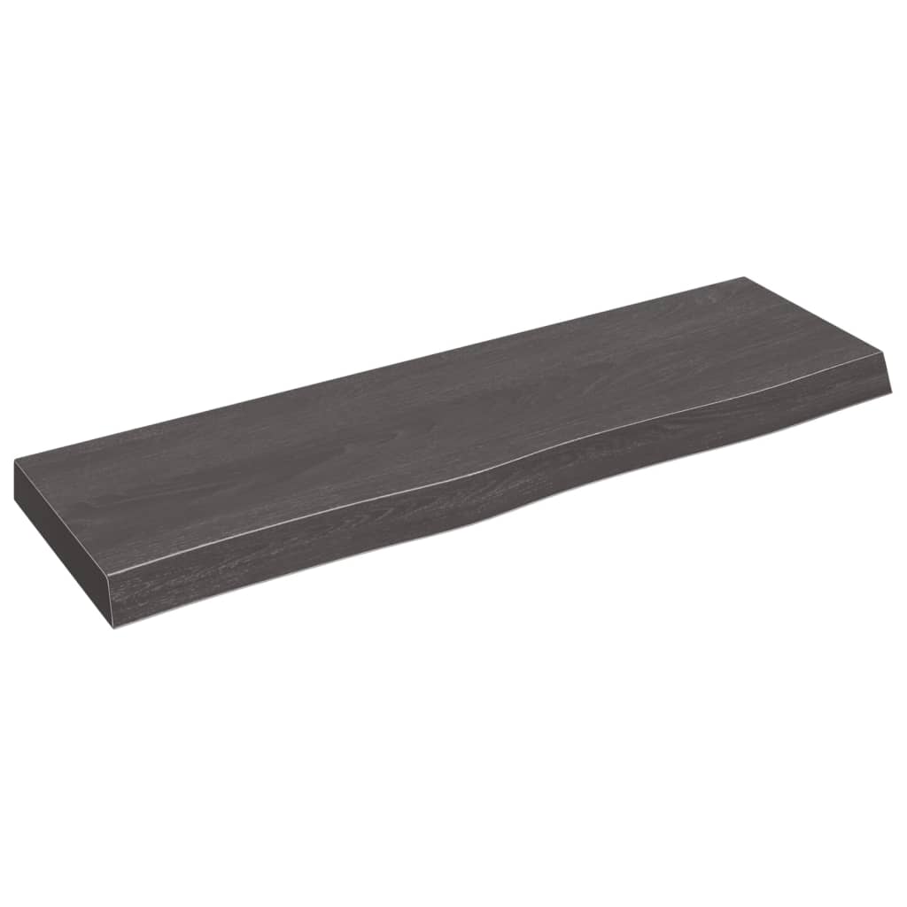 vidaXL Wall Shelf Dark Grey 100x30x(2-6) cm Treated Solid Wood Oak