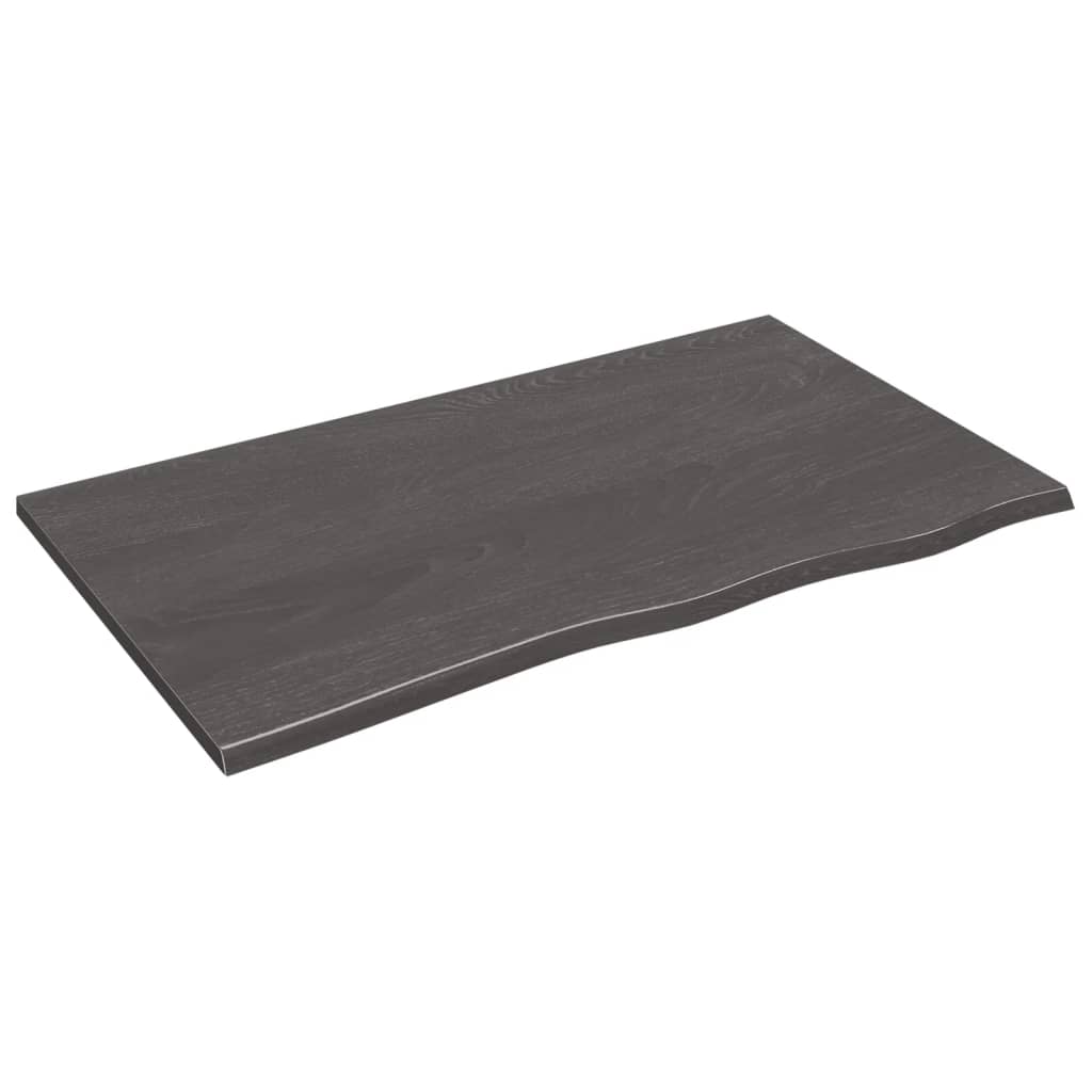 vidaXL Wall Shelf Dark Grey 100x60x2 cm Treated Solid Wood Oak