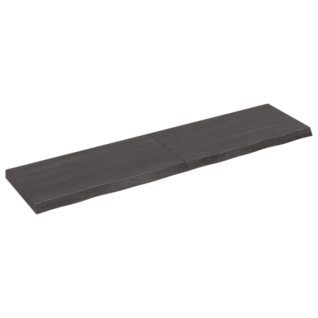 vidaXL Wall Shelf Dark Grey 120x30x(2-4) cm Treated Solid Wood Oak