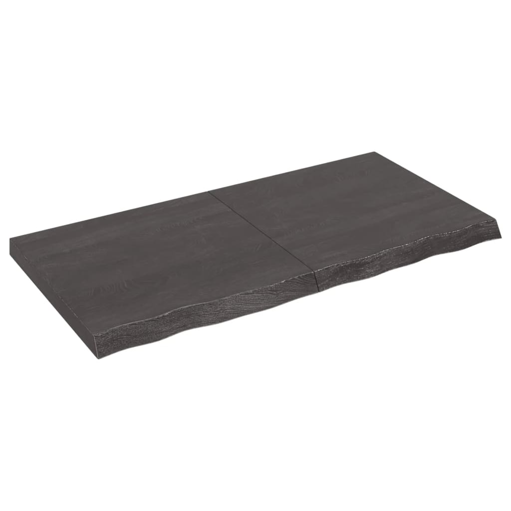 vidaXL Wall Shelf Dark Grey 120x60x(2-6) cm Treated Solid Wood Oak
