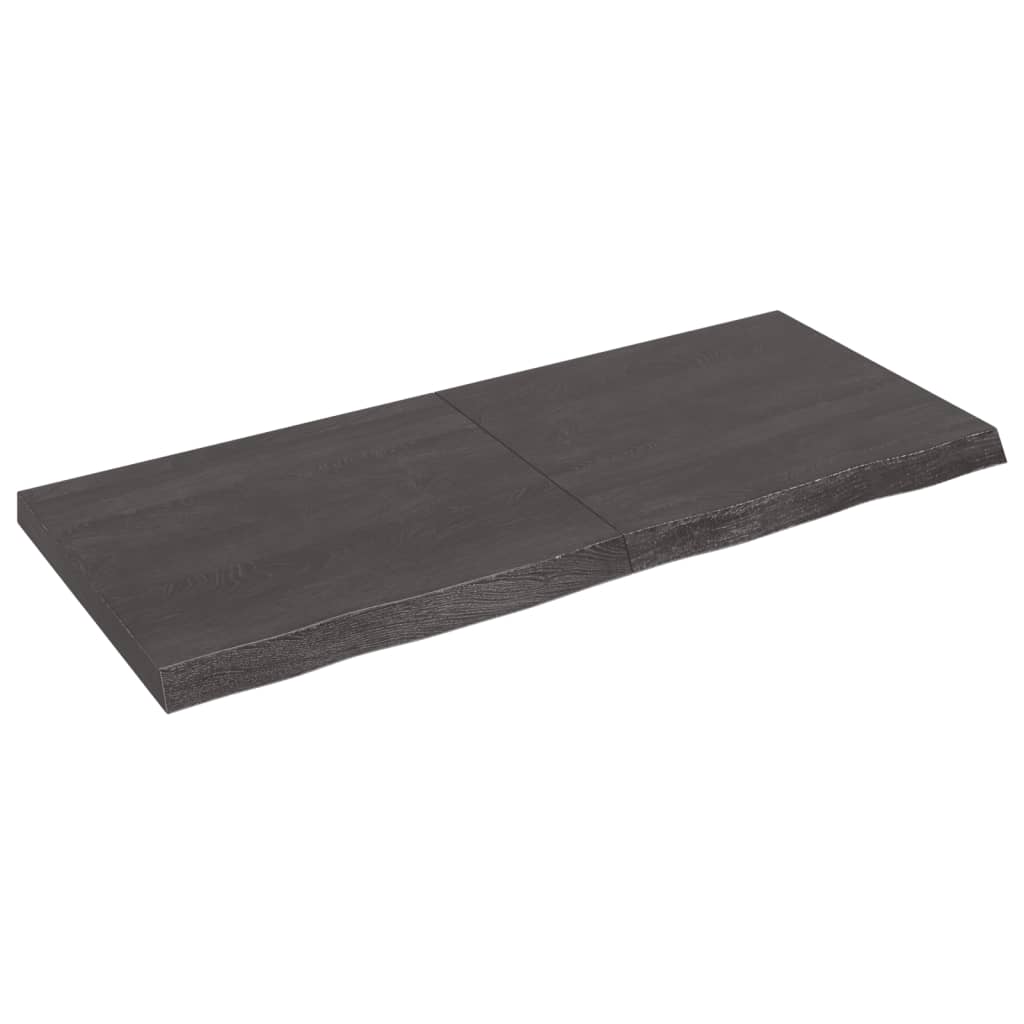 vidaXL Wall Shelf Dark Grey 140x60x(2-6) cm Treated Solid Wood Oak
