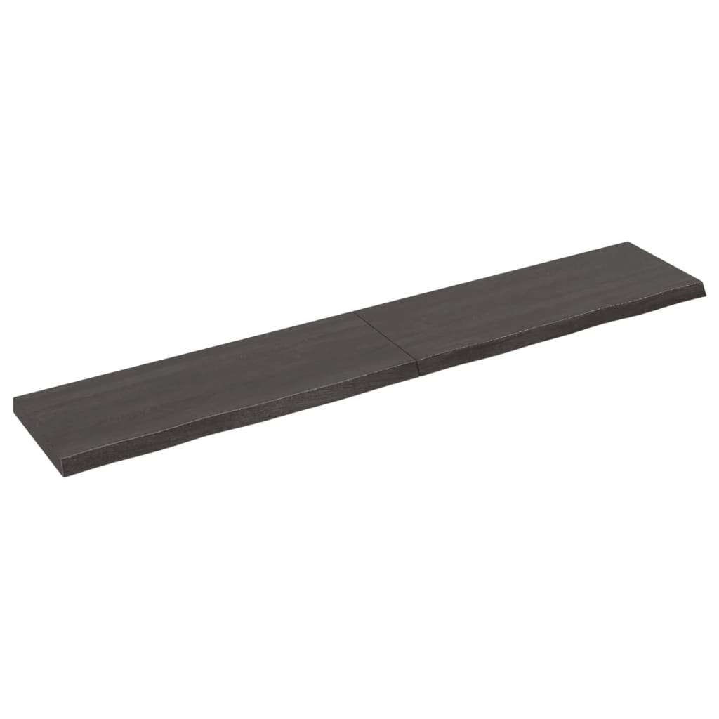 vidaXL Wall Shelf Dark Grey 160x30x(2-4) cm Treated Solid Wood Oak