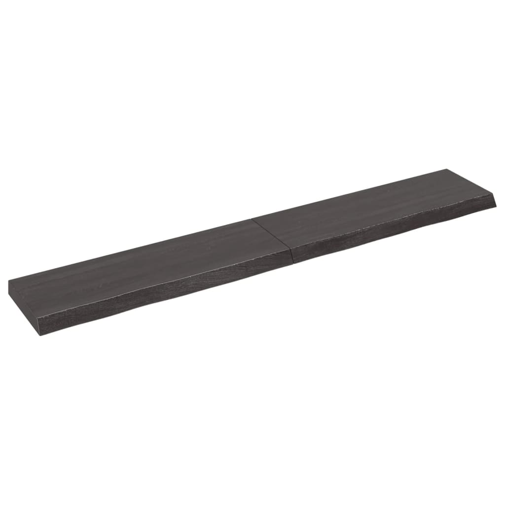 vidaXL Wall Shelf Dark Grey 180x30x(2-6) cm Treated Solid Wood Oak