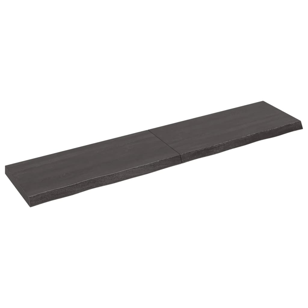 vidaXL Wall Shelf Dark Grey 180x40x(2-6) cm Treated Solid Wood Oak