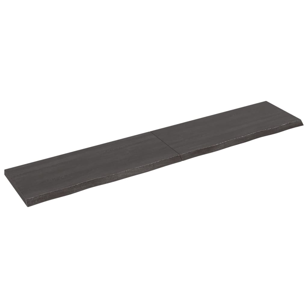 vidaXL Wall Shelf Dark Grey 200x40x(2-4) cm Treated Solid Wood Oak