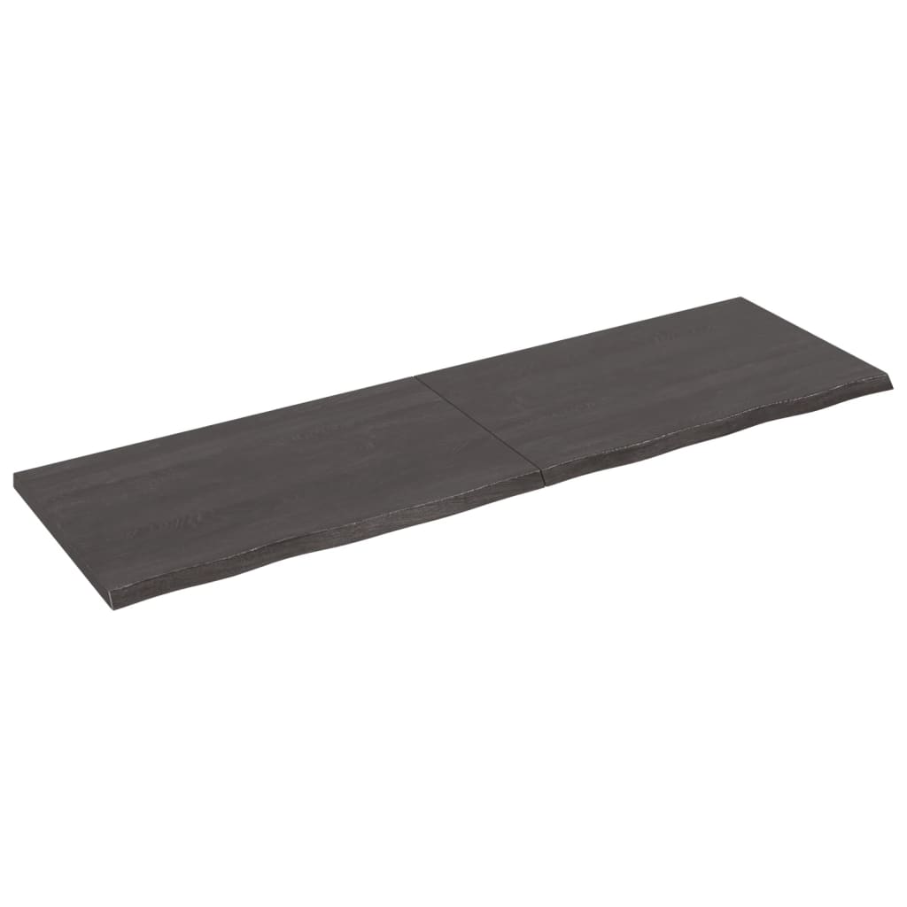 vidaXL Wall Shelf Dark Grey 200x60x(2-4) cm Treated Solid Wood Oak