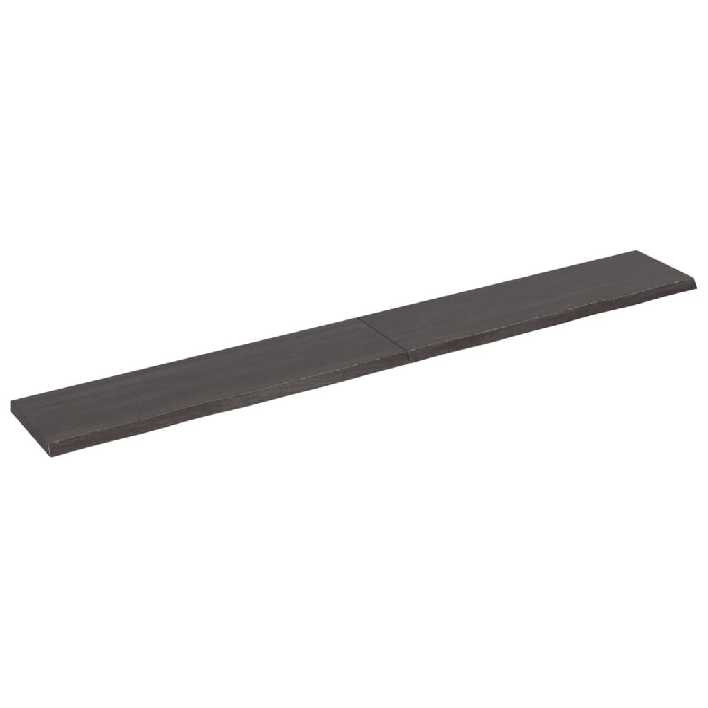 vidaXL Wall Shelf Dark Grey 220x30x(2-4) cm Treated Solid Wood Oak