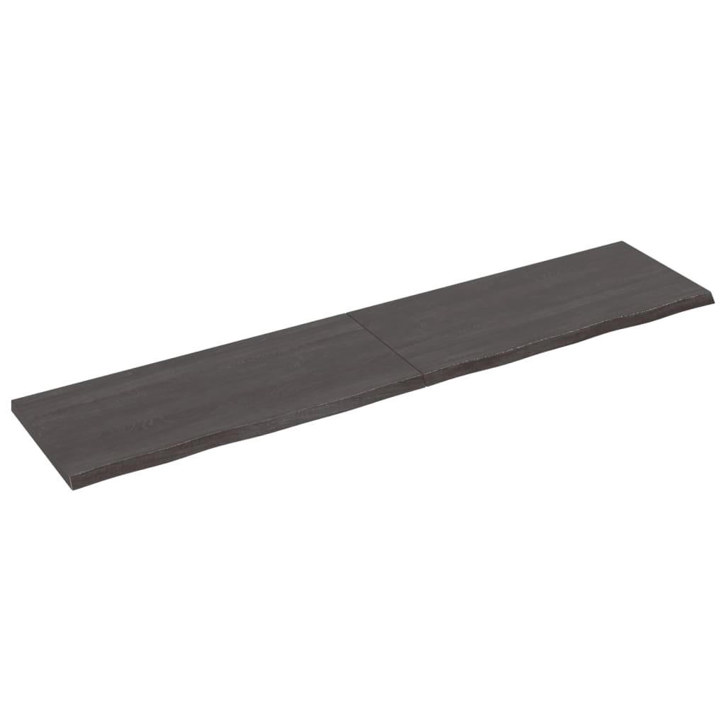 vidaXL Wall Shelf Dark Grey 220x50x(2-4) cm Treated Solid Wood Oak