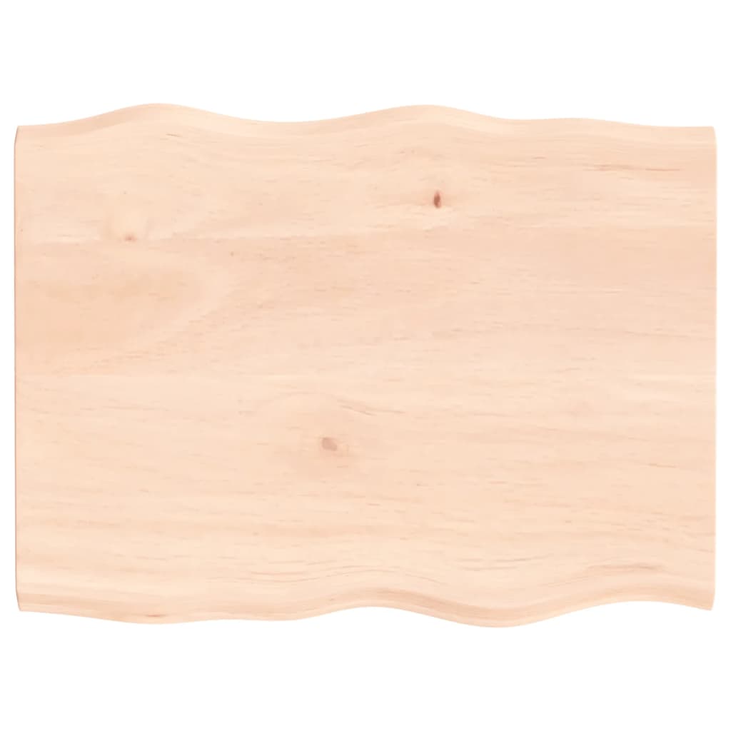 vidaXL Table Top 80x60x2 cm Untreated Solid Wood Oak Live Edge