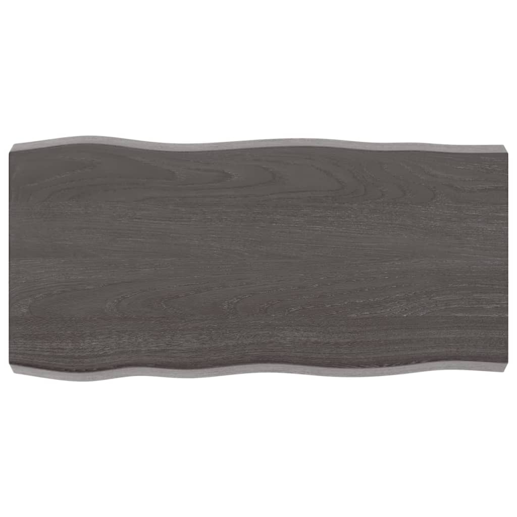 vidaXL Table Top Dark Grey 80x40x(2-6) cm Treated Solid Wood Live Edge