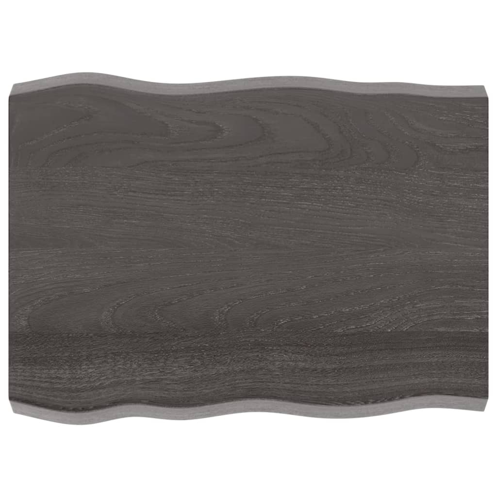 vidaXL Table Top Dark Grey 80x60x(2-6) cm Treated Solid Wood Live Edge