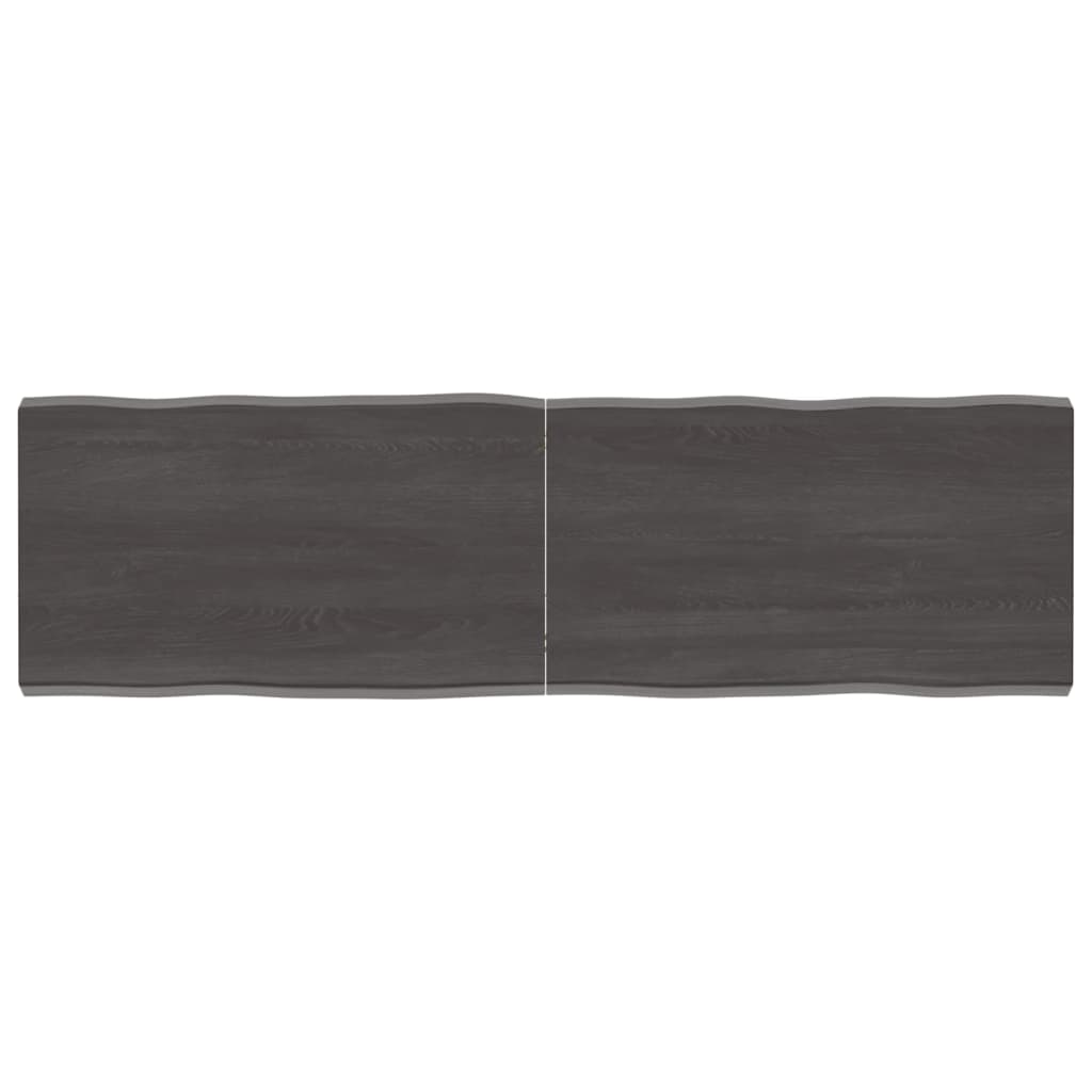 vidaXL Table Top Dark Grey 140x40x(2-4) cm Treated Solid Wood Live Edge