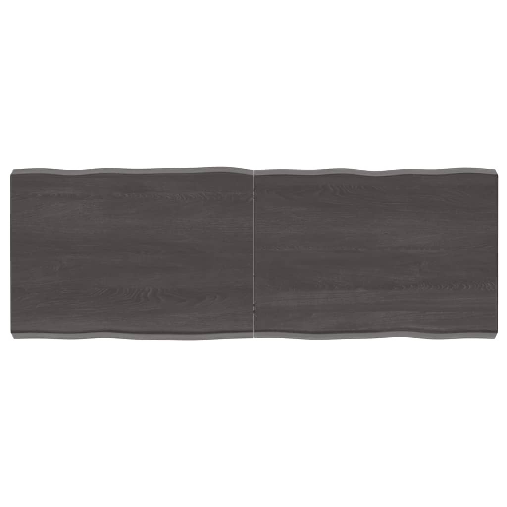 vidaXL Table Top Dark Grey 140x50x(2-6) cm Treated Solid Wood Live Edge