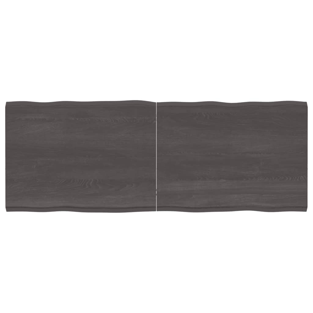 vidaXL Table Top Dark Grey 160x60x(2-4) cm Treated Solid Wood Live Edge