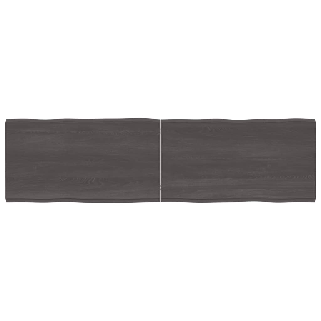 vidaXL Table Top Dark Grey 180x50x(2-4) cm Treated Solid Wood Live Edge