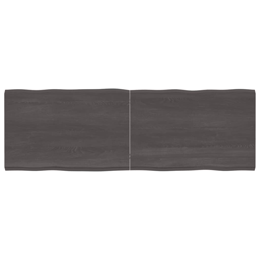 vidaXL Table Top Dark Grey 180x60x(2-4) cm Treated Solid Wood Live Edge