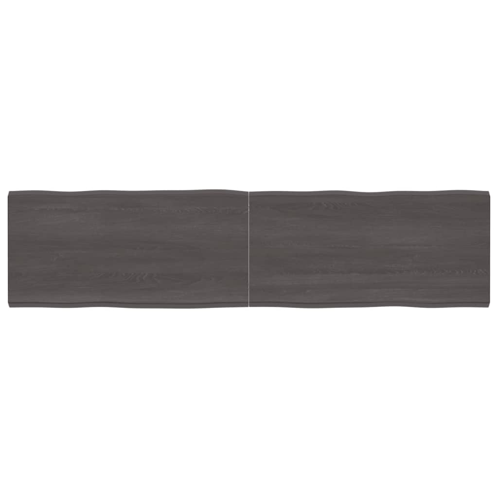 vidaXL Table Top Dark Grey 200x50x(2-6) cm Treated Solid Wood Live Edge
