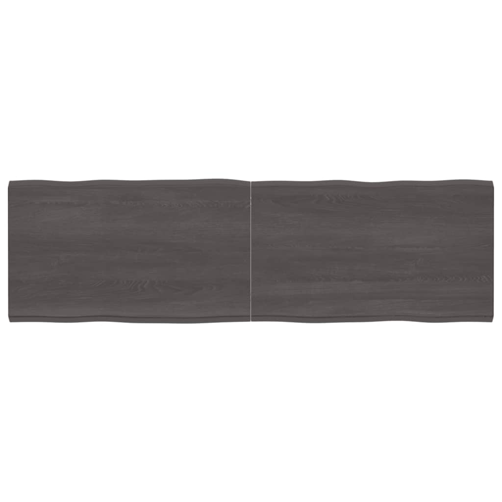 vidaXL Table Top Dark Grey 200x60x(2-4) cm Treated Solid Wood Live Edge
