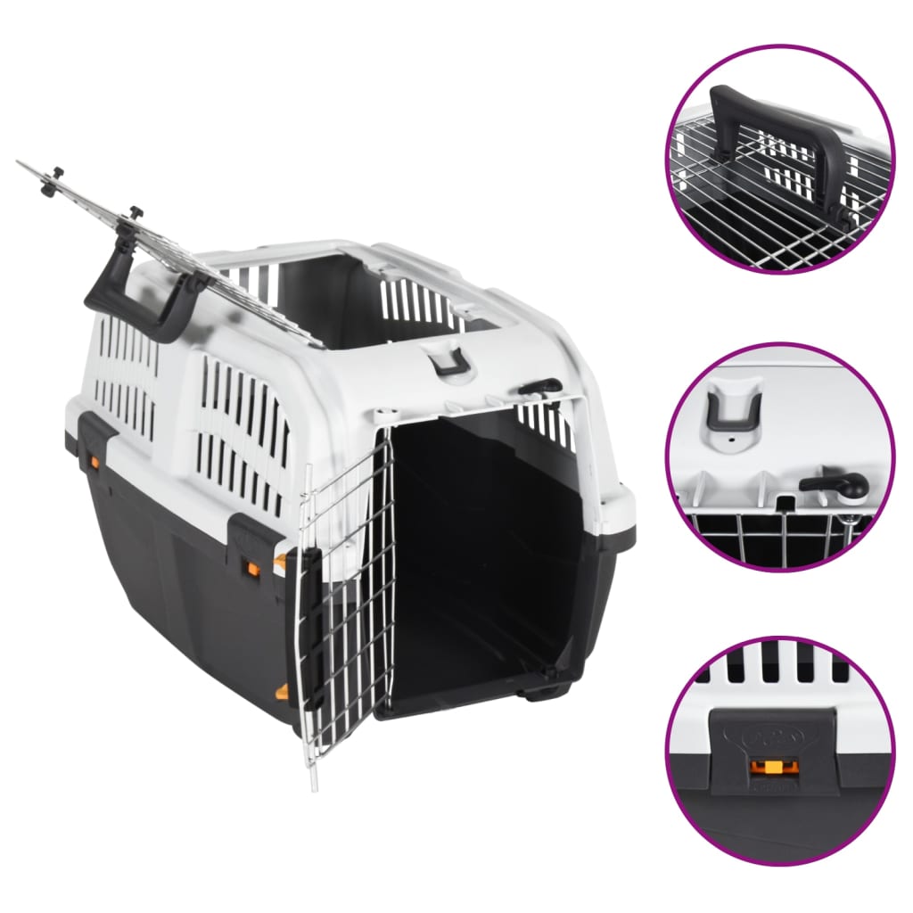 vidaXL Pet Carrier with Metal Door 48x31.5x31 cm Polypropylene