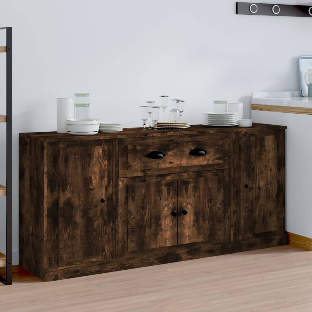 vidaXL Sideboards 3 pcs Smoked Oak Engineered Wood