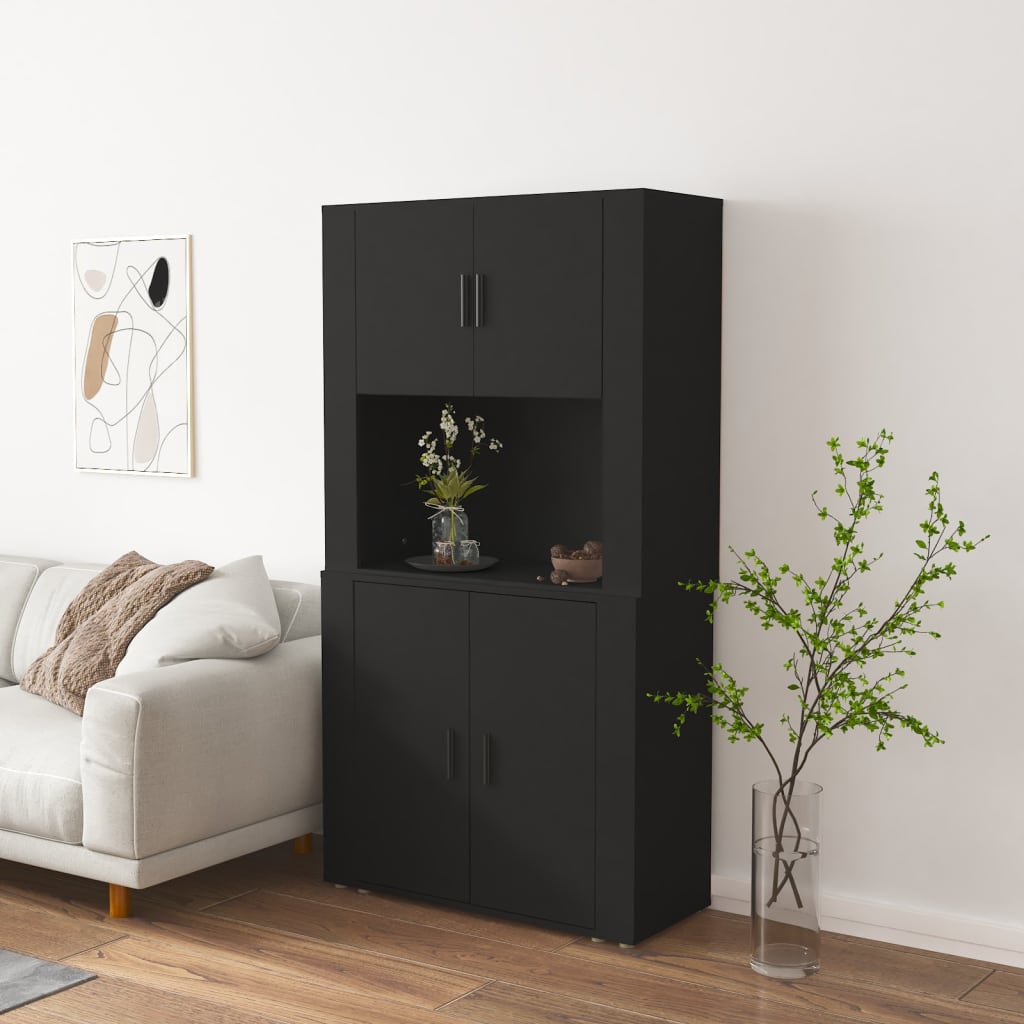 vidaXL Highboard Black Engineered Wood
