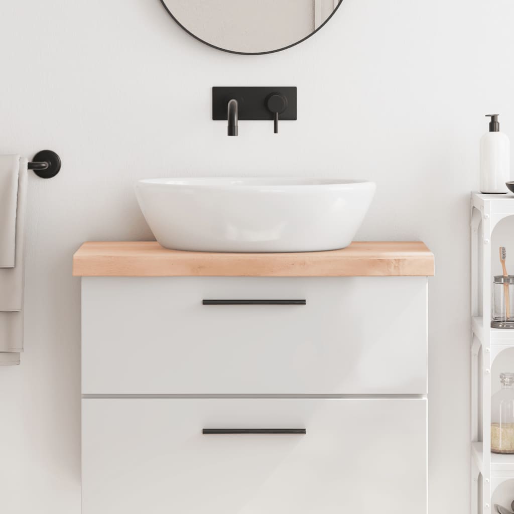 vidaXL Bathroom Countertop 80x40x(2-6) cm Untreated Solid Wood