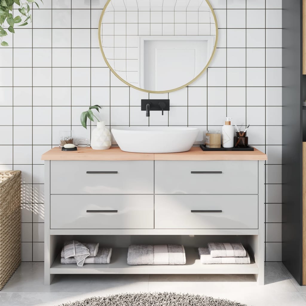 vidaXL Bathroom Countertop 140x40x(2-4) cm Untreated Solid Wood
