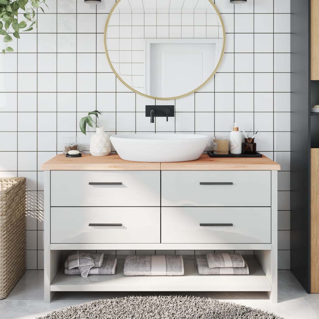 vidaXL Bathroom Countertop 140x60x(2-4) cm Untreated Solid Wood