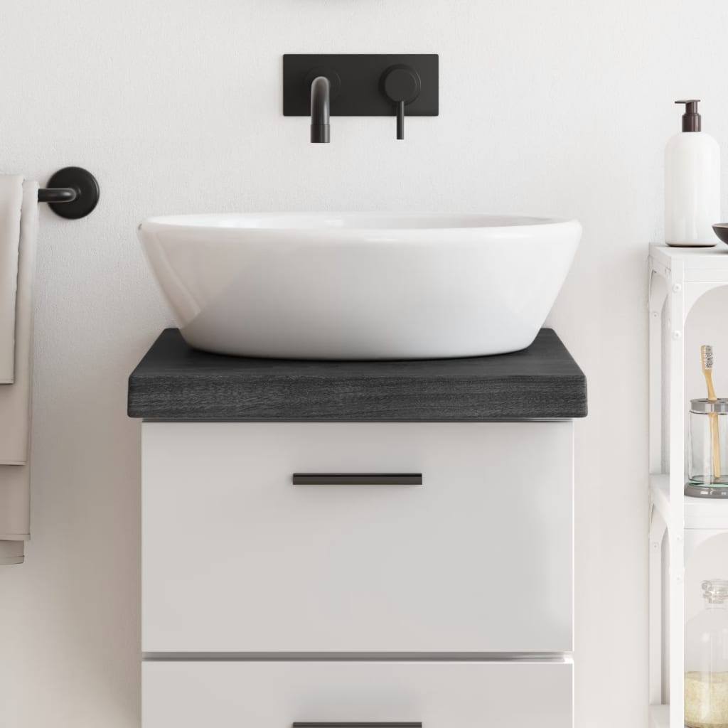 vidaXL Bathroom Countertop Dark Grey 40x60x(2-6) cm Treated Solid Wood