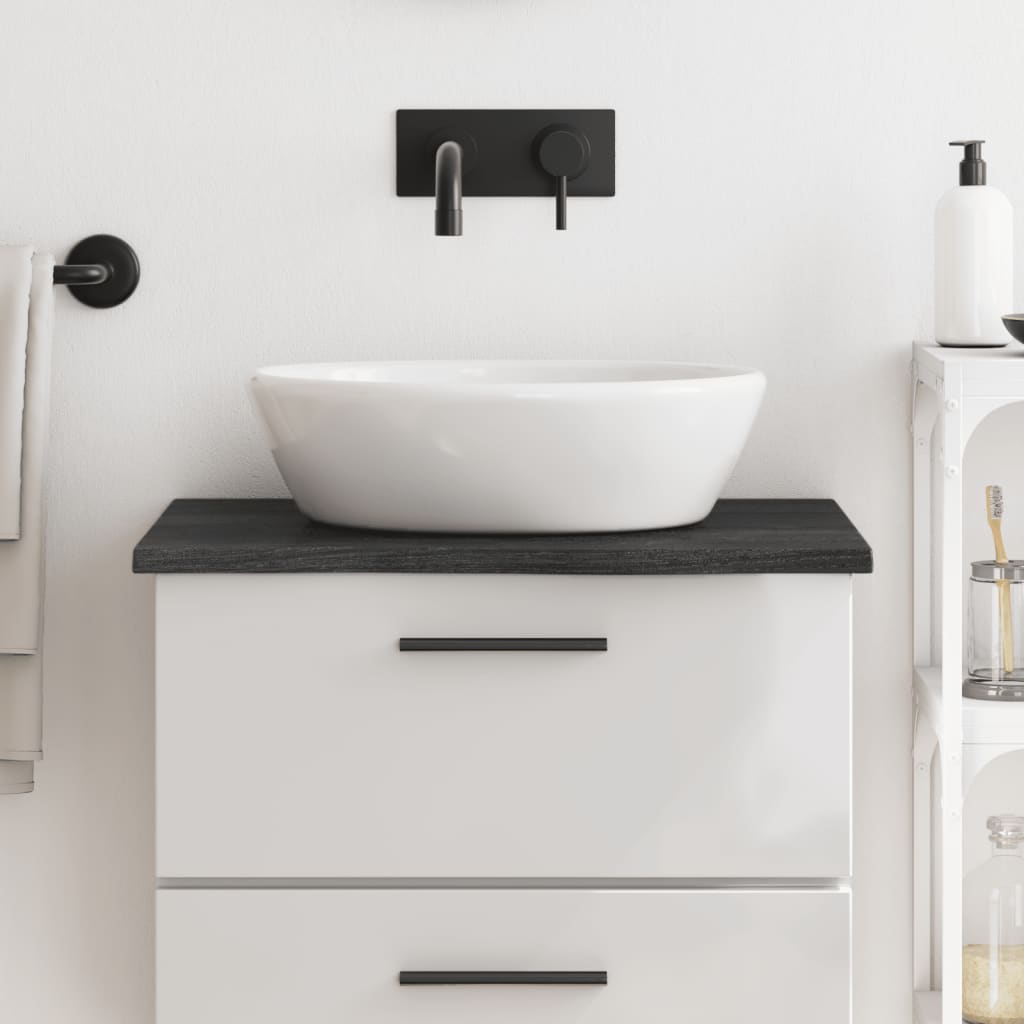 vidaXL Bathroom Countertop Dark Grey 60x60x2 cm Treated Solid Wood