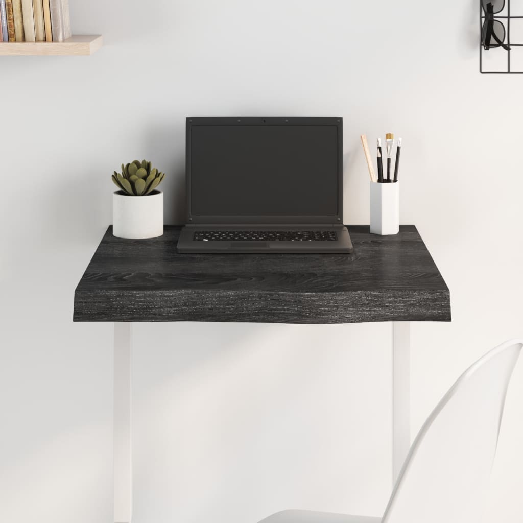 vidaXL Table Top Dark Grey 60x60x(2-6) cm Treated Solid Wood Oak