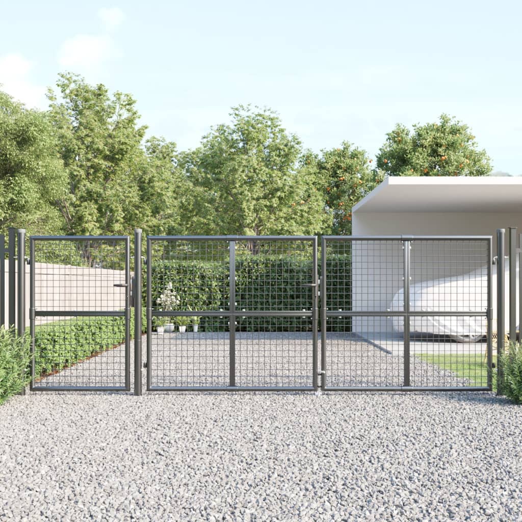vidaXL Mesh Garden Gate Anthracite 400x175 cm Galvanised Steel