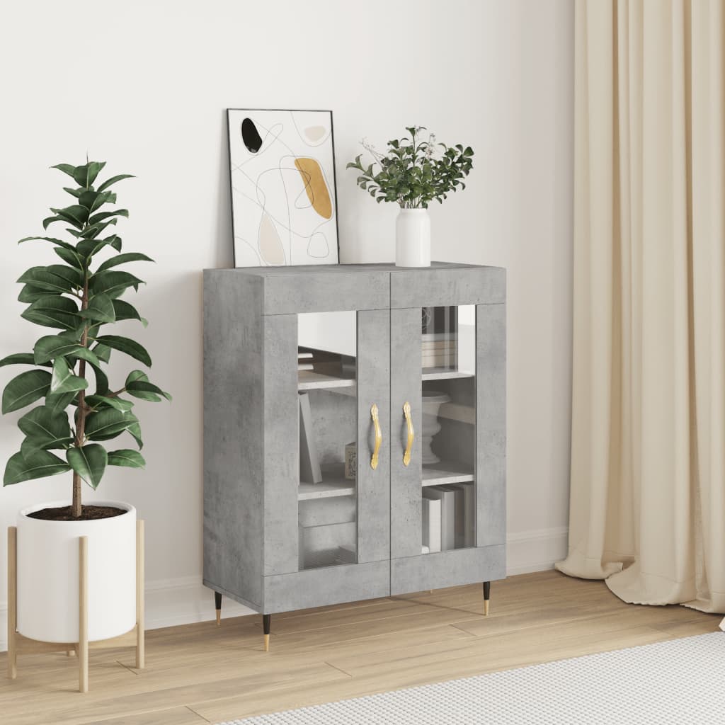 vidaXL Sideboard Concrete Grey 69.5x34x90 cm Engineered Wood