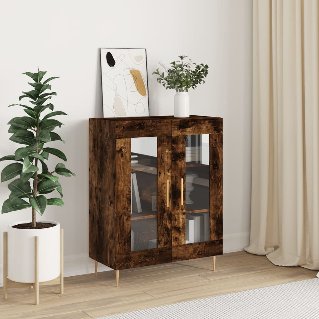 vidaXL Sideboard Smoked Oak 69.5x34x90 cm Engineered Wood