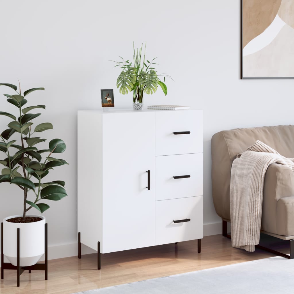 vidaXL Sideboard High Gloss White 69.5x34x90 cm Engineered Wood
