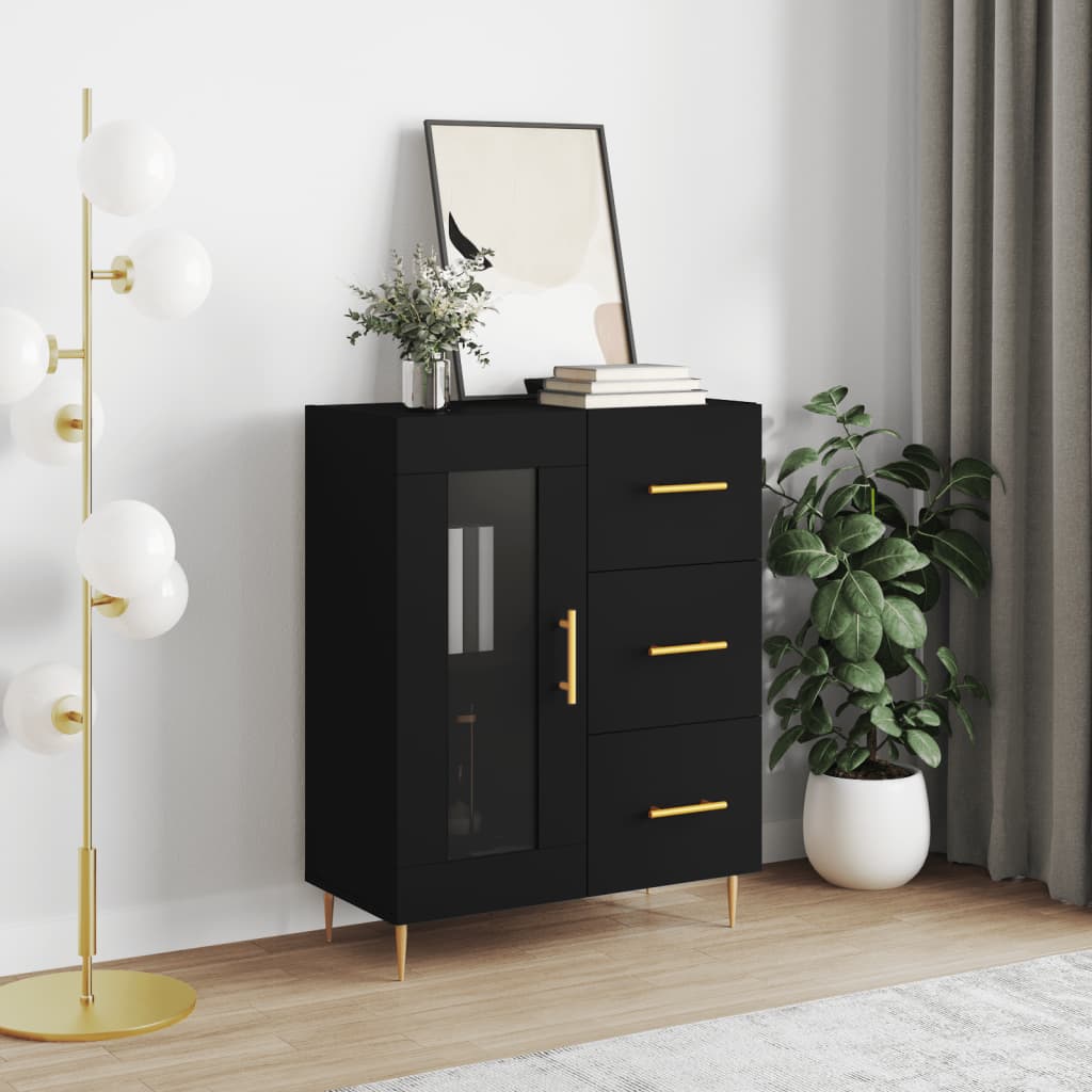 vidaXL Sideboard Black 69.5x34x90 cm Engineered Wood