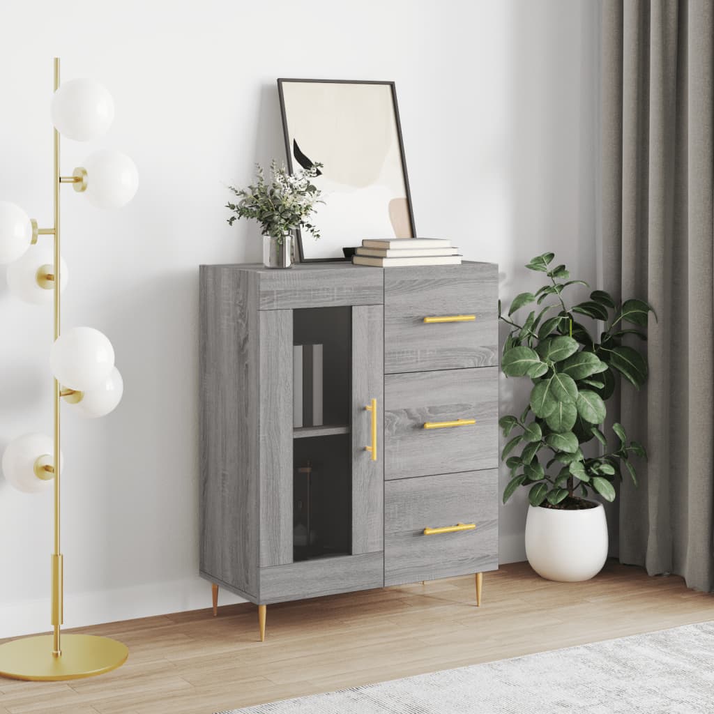 vidaXL Sideboard Grey Sonoma 69.5x34x90 cm Engineered Wood