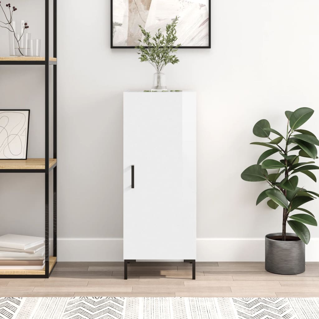 vidaXL Sideboard High Gloss White 34.5x34x90 cm Engineered Wood