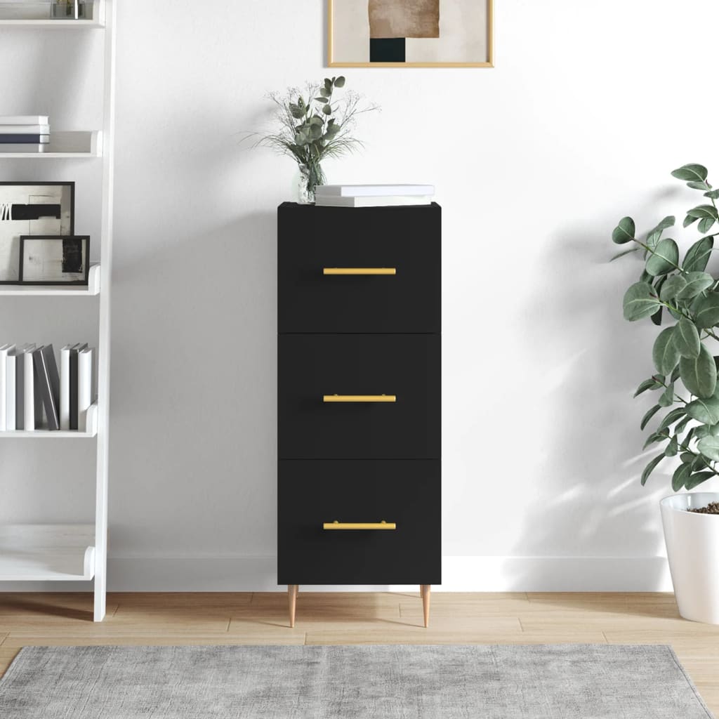 vidaXL Sideboard Black 34.5x34x90 cm Engineered Wood