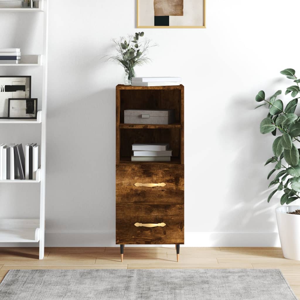 vidaXL Sideboard Smoked Oak 34.5x34x90 cm Engineered Wood