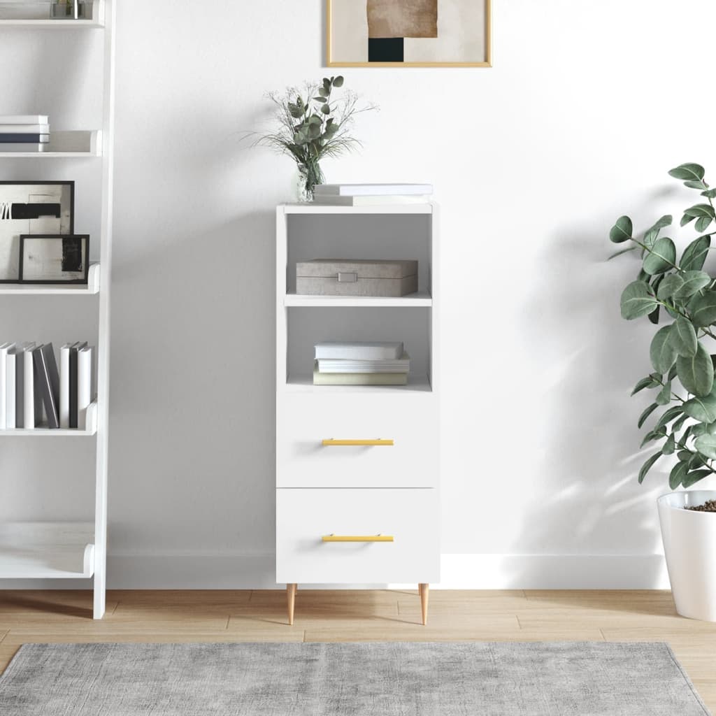 vidaXL Sideboard High Gloss White 34.5x34x90 cm Engineered Wood