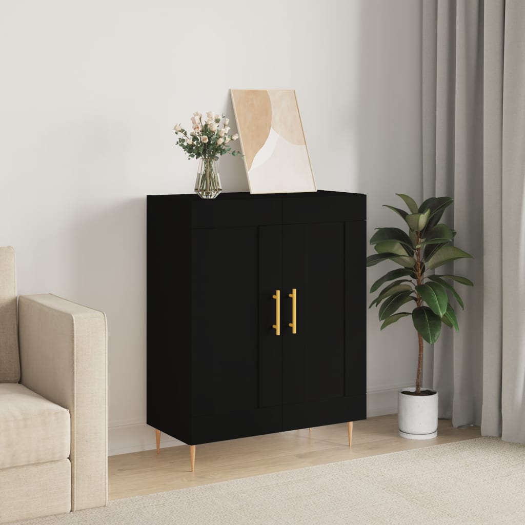 vidaXL Sideboard Black 69.5x34x90 cm Engineered Wood