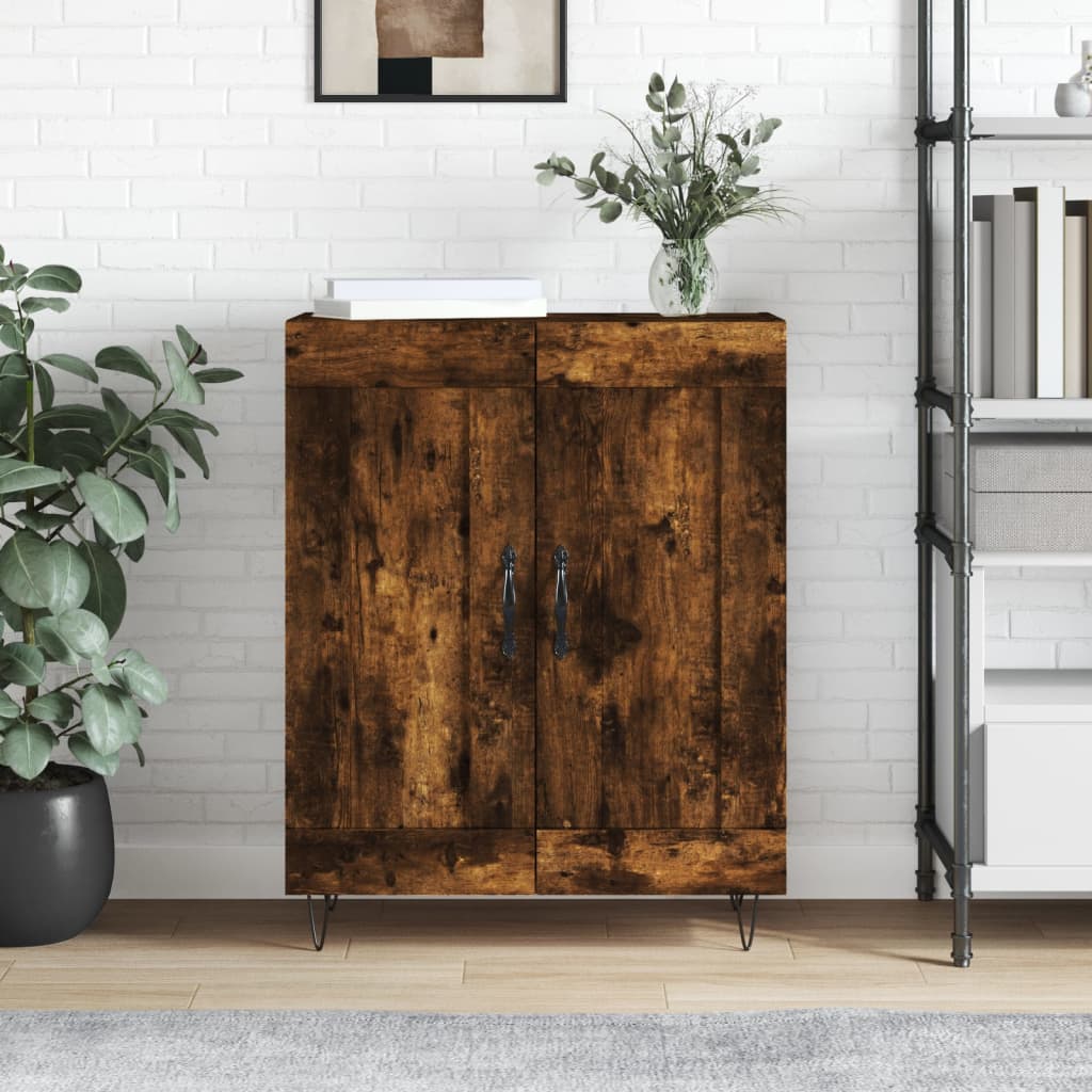 vidaXL Sideboard Smoked Oak 69.5x34x90 cm Engineered Wood
