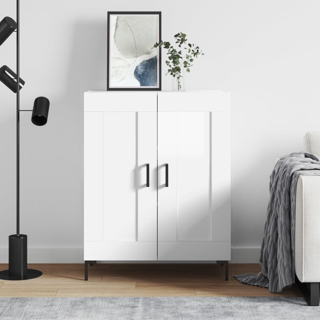vidaXL Sideboard High Gloss White 69.5x34x90 cm Engineered Wood