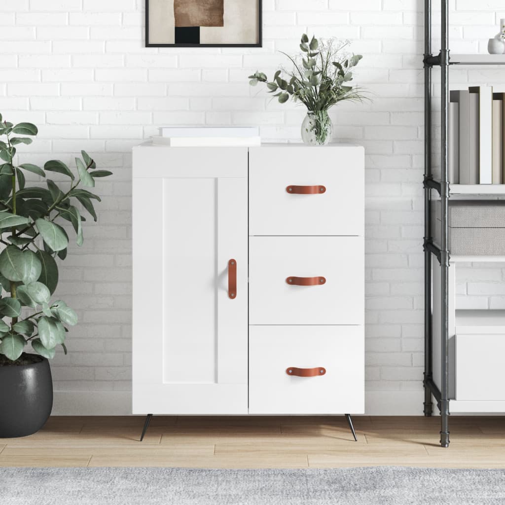vidaXL Sideboard High Gloss White 69.5x34x90 cm Engineered Wood