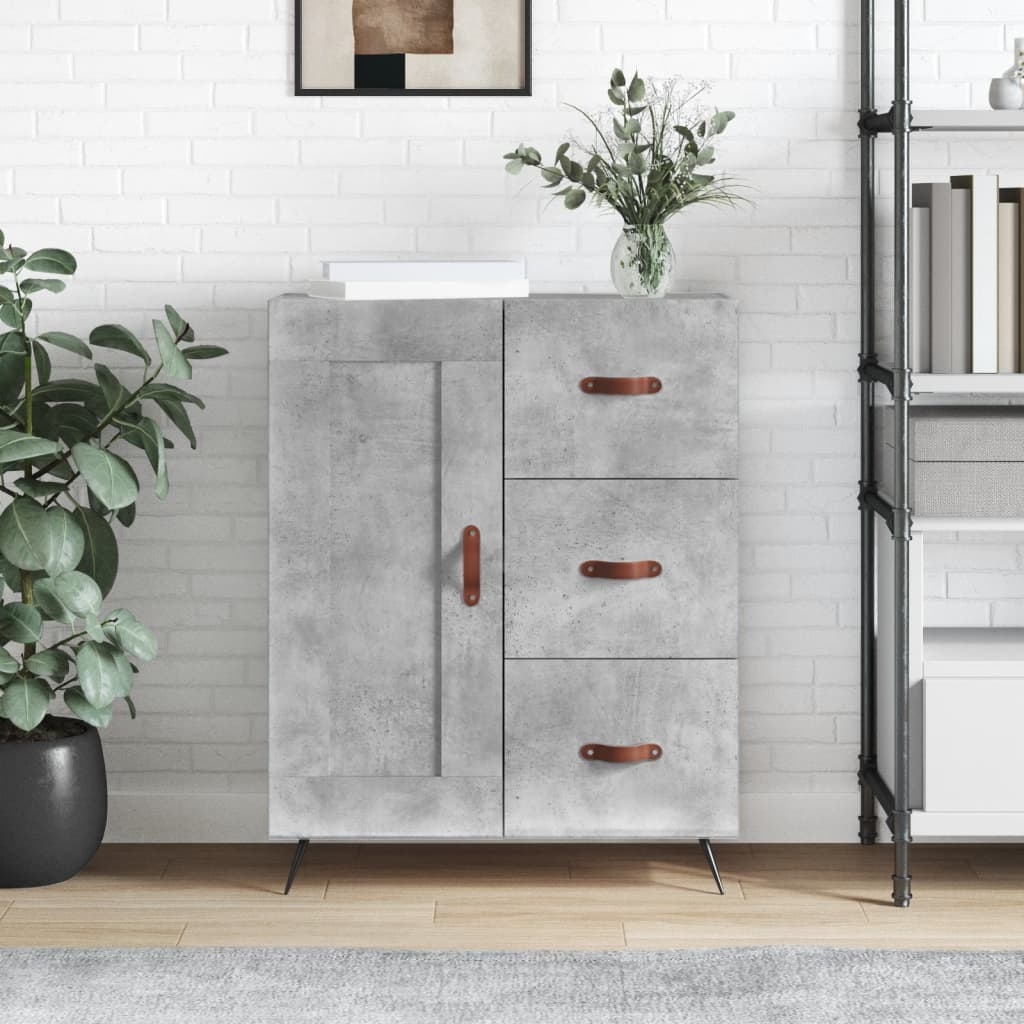 vidaXL Sideboard Concrete Grey 69.5x34x90 cm Engineered Wood