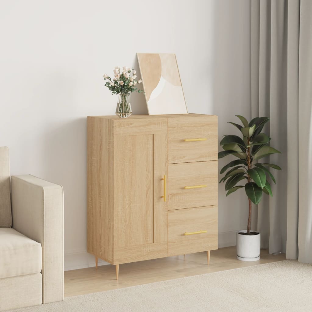 vidaXL Sideboard Sonoma Oak 69.5x34x90 cm Engineered Wood